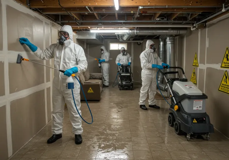 Basement Moisture Removal and Structural Drying process in Hoover, AL